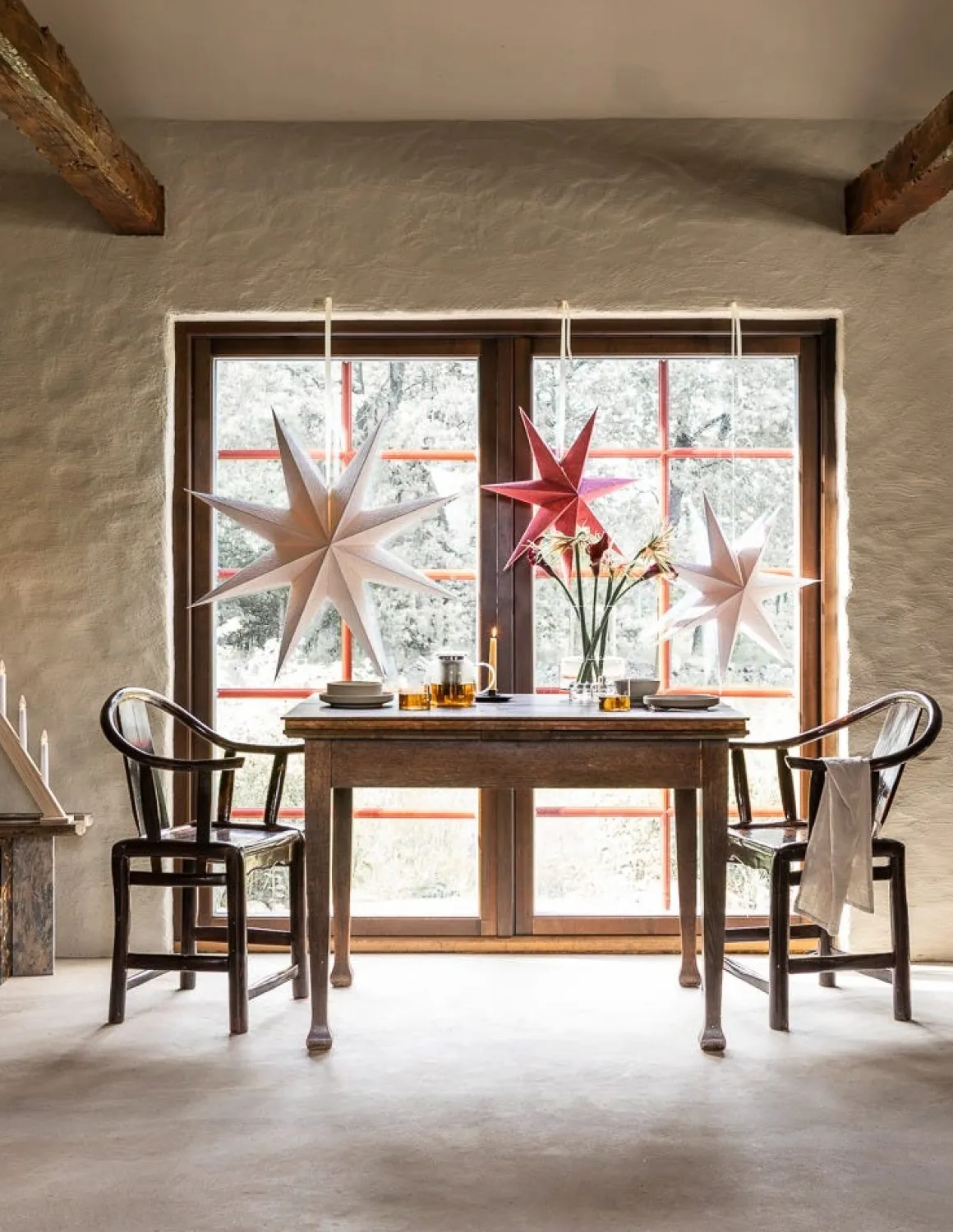 Adventsstjärna Bom 60cm Röd