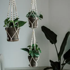 Ampel Enkel Makramé Vit