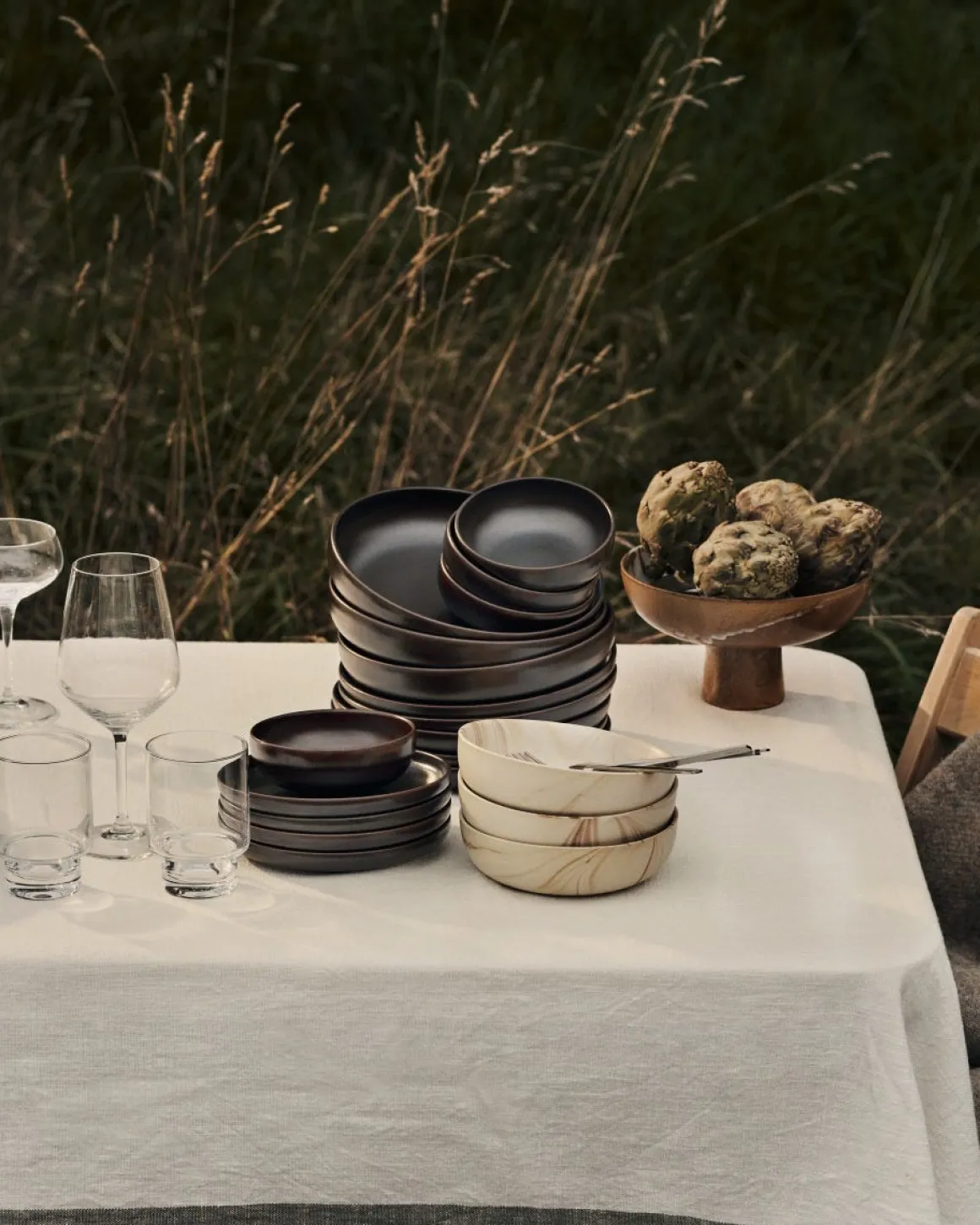 Assiett Bruno Stengods 17cm Brun