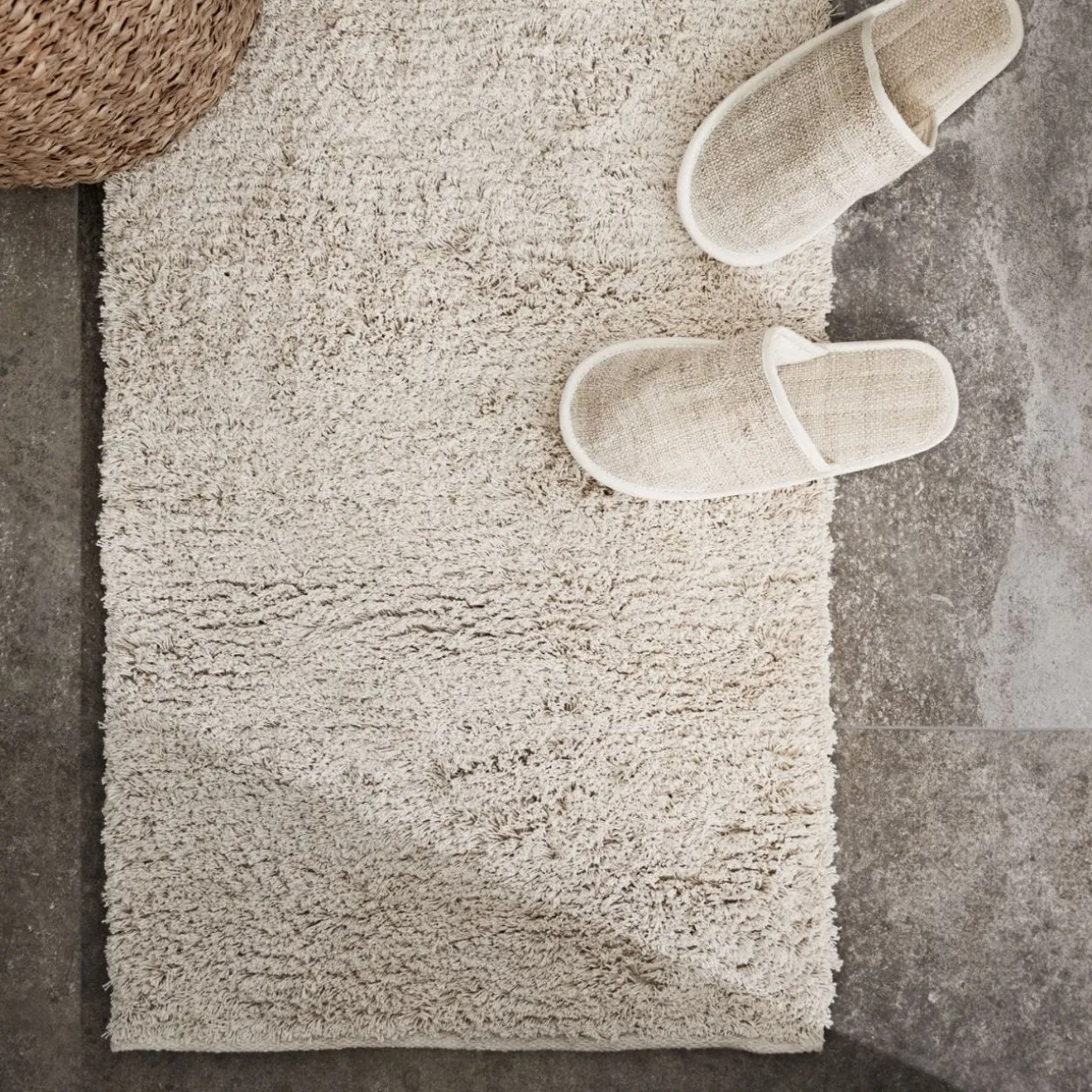 Badrumsmatta Återvunnen Bomull 50x80cm Natur