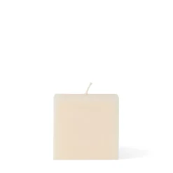 Blockljus Stearin Kub 8x8cm Vit