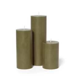 Blockljus Stearin 20x6,8cm Khaki