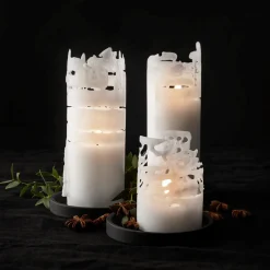 Blockljus Stearin 10x7cm Vit