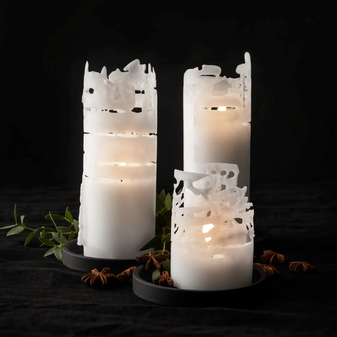 Blockljus Stearin 15x7cm Vit