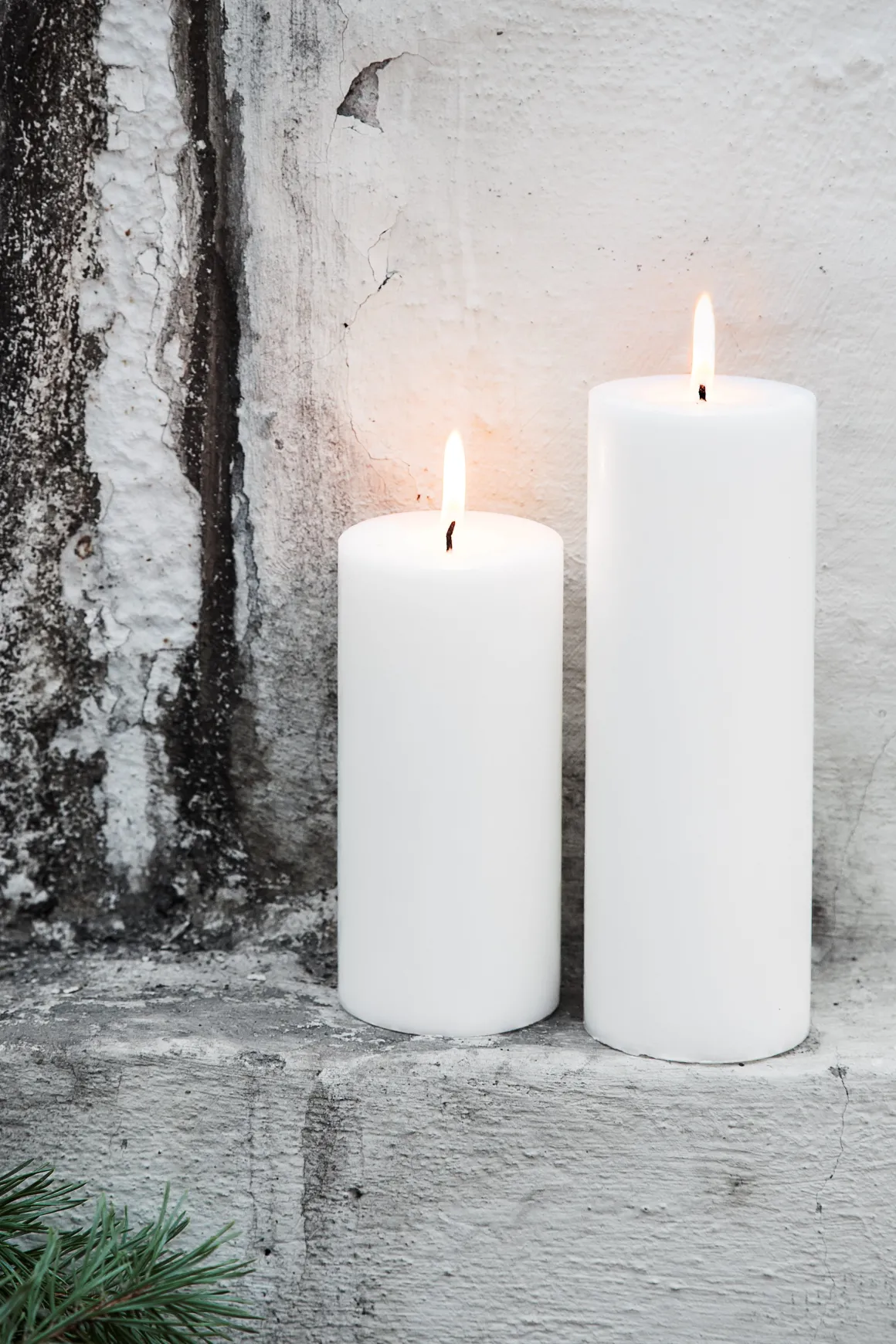 Blockljus Stearin 15x7cm Vit