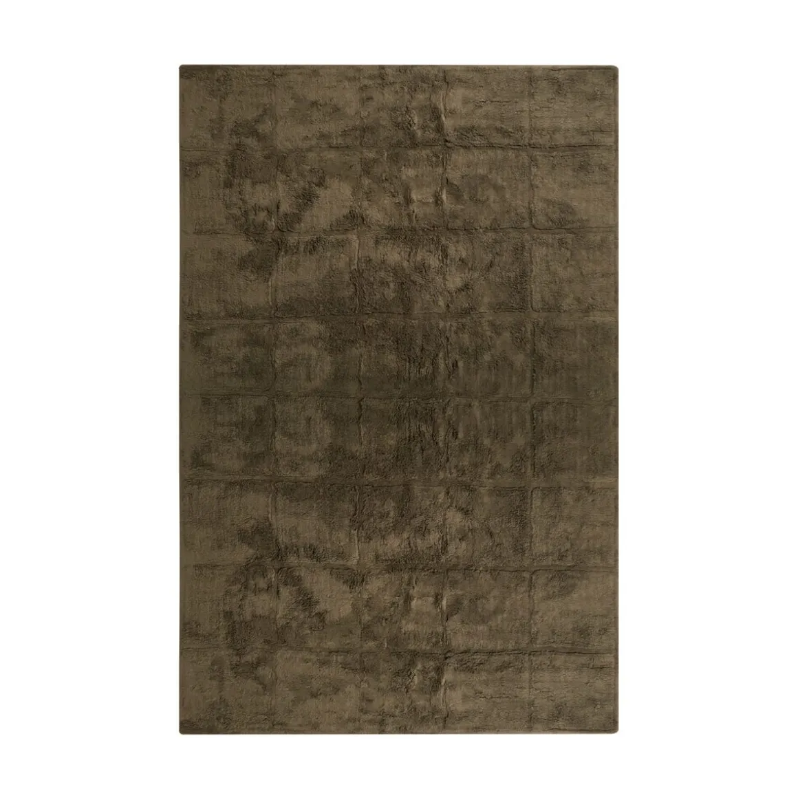 Bomullsmatta Tuftad Ruta 170x240cm Khakigrön