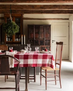 Bordsduk Check 240x140cm Linnemix Röd