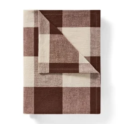 Bordsduk Check 240x140cm Linnemix Brun