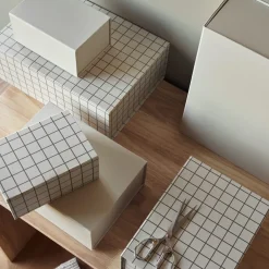 Box Ted 12x17,5cm Mönstrad Beige/Mole