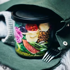 Burk Glas Lock 0,8L Hög Svart