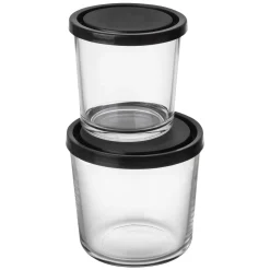 Burk Glas Lock 0,8L Hög Svart