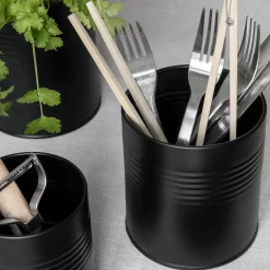 Burk Metall 14,5x12cm Svart