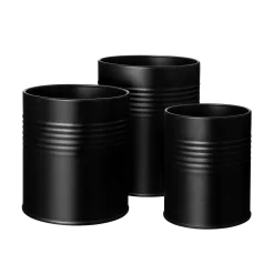 Burk Metall 14,5x12cm Svart