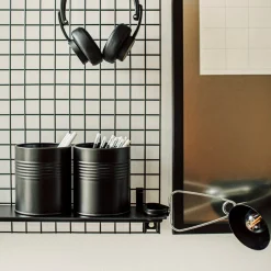 Burk Metall 11x9,5cm Svart