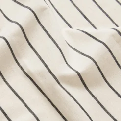 Duschdraperi Stripe 180x200cm Bomull Beige/Svart