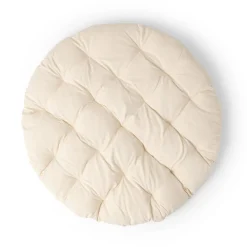 Dyna Rund Slätväv 130cm Naturvit