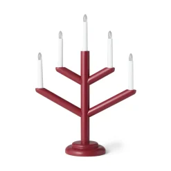 Elljusstake Träd 5 Ljus Mörkröd