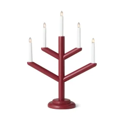 Elljusstake Träd 5 Ljus Mörkröd