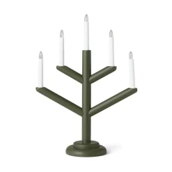 Elljusstake Träd 5 Ljus Mörkgrön