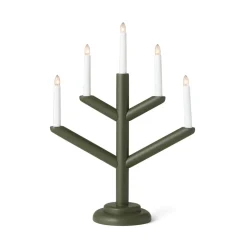 Elljusstake Träd 5 Ljus Mörkgrön