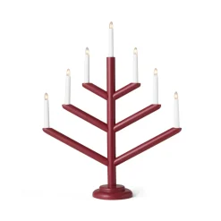 Elljusstake Träd 7 Ljus Mörkröd