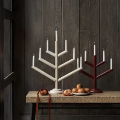 Elljusstake Träd 7 Ljus Trä