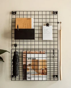 Förvaringstavla Rutnät 49x75cm Svart