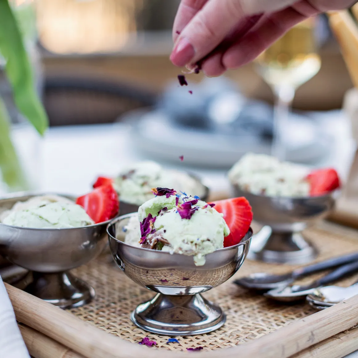 Glassbägare Metall 9,5cm