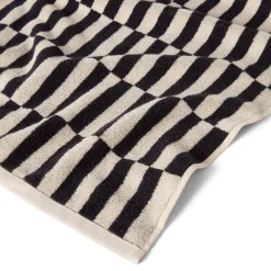 Handduk Avon 100x150cm Bomullsfrotté Svart/Beige