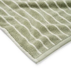 Handduk Line 100x150cm Bomullsfrotté Grön