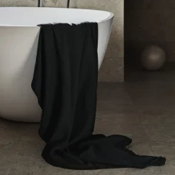 Handduk Våffla 100x150cm Bomull Bambu Svart