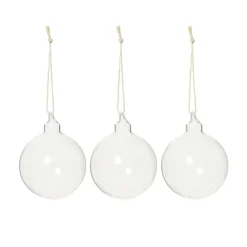 Juldekoration 6,5cm 3-p Klarglas