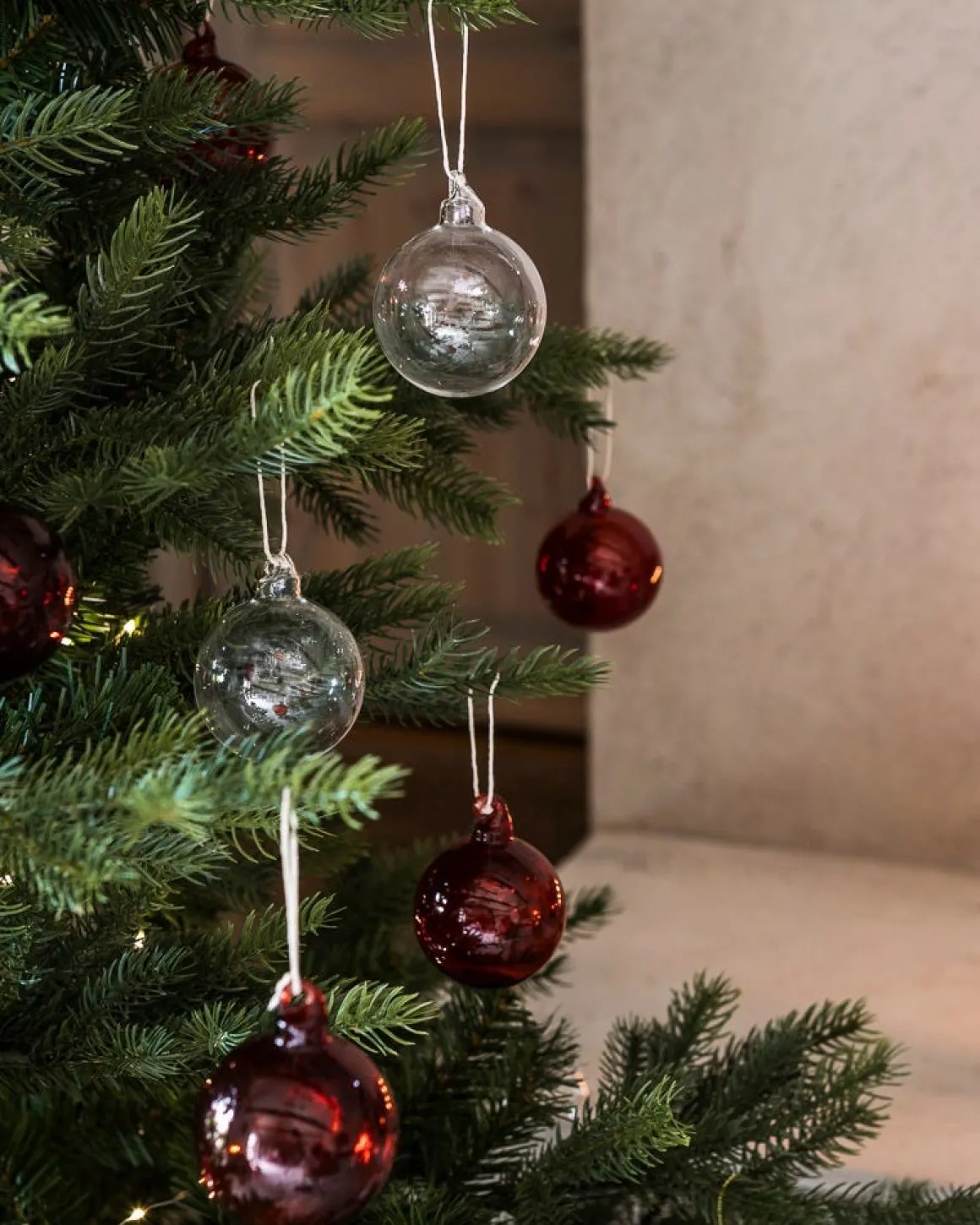 Juldekoration Glas 6,5cm 3-p Röd