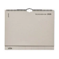 Kalender Vecka 2026 Beige