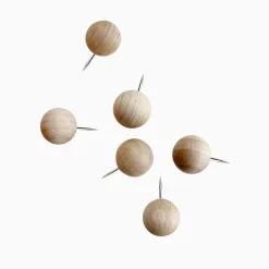 Kartnål Trä Rund 6-p