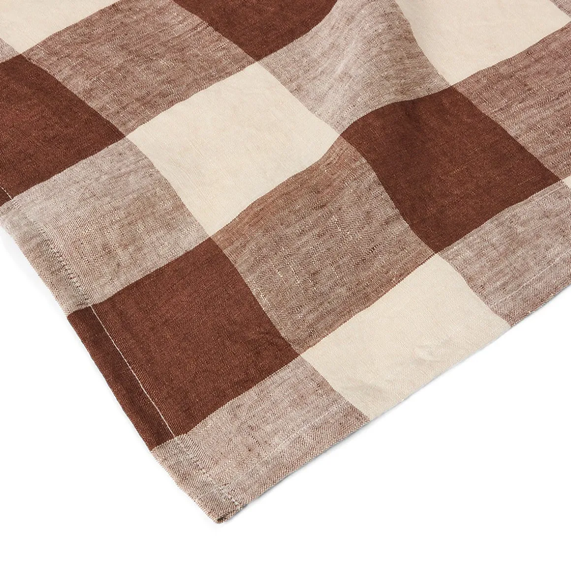 Kökshandduk Bea 50x70cm Linne Brun Ruta