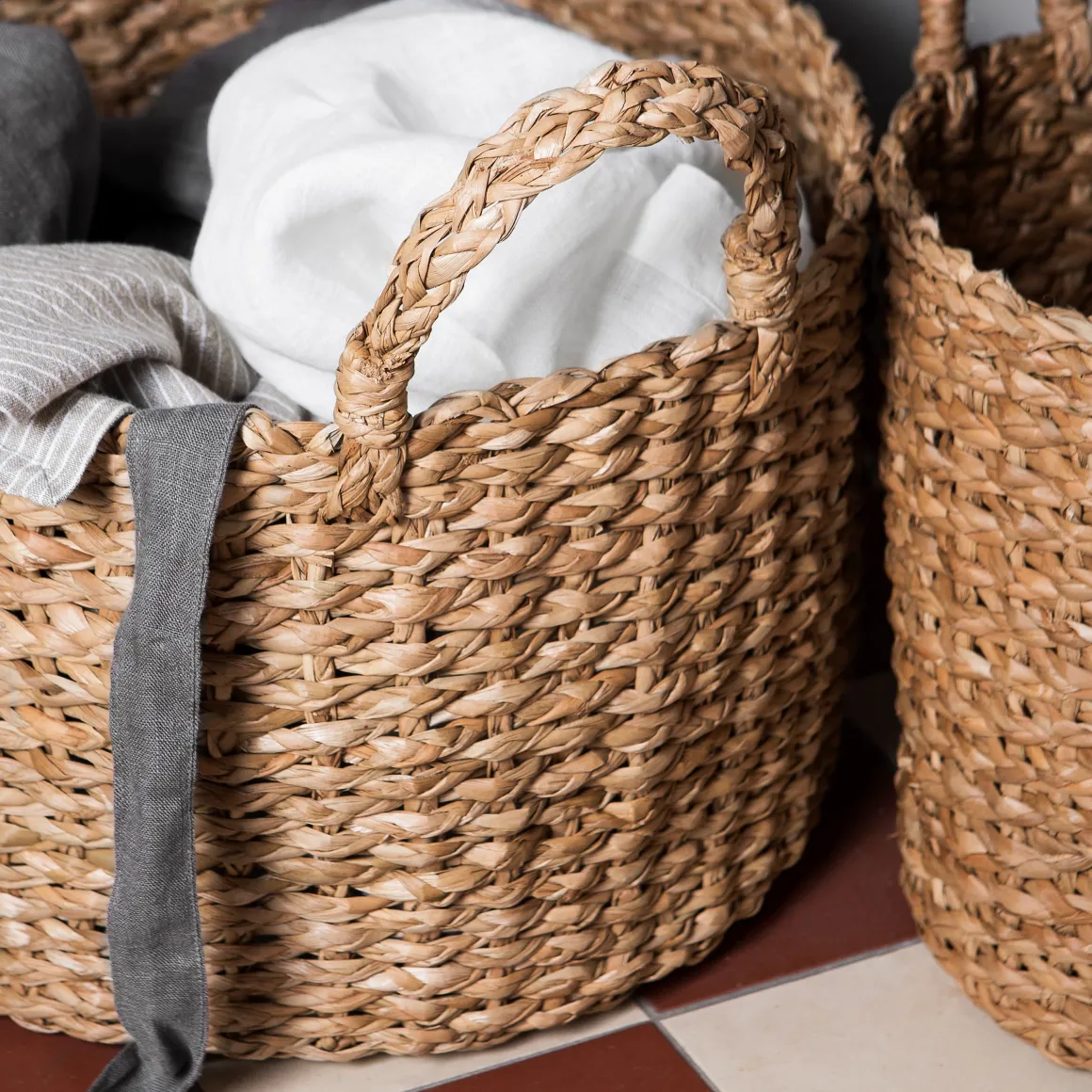 Korg Abaca Rund Handtag 30x30cm