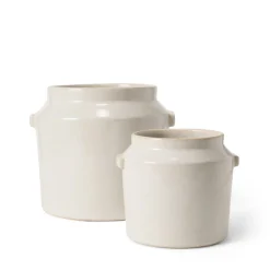 Kruka Stengods Handtag 14,9cm Vit