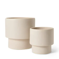 Kruka Stengods Kant 13,2x13cm Vit