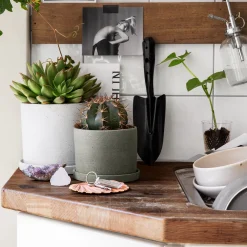 Kruka/Fat Polystone 16cm Vit