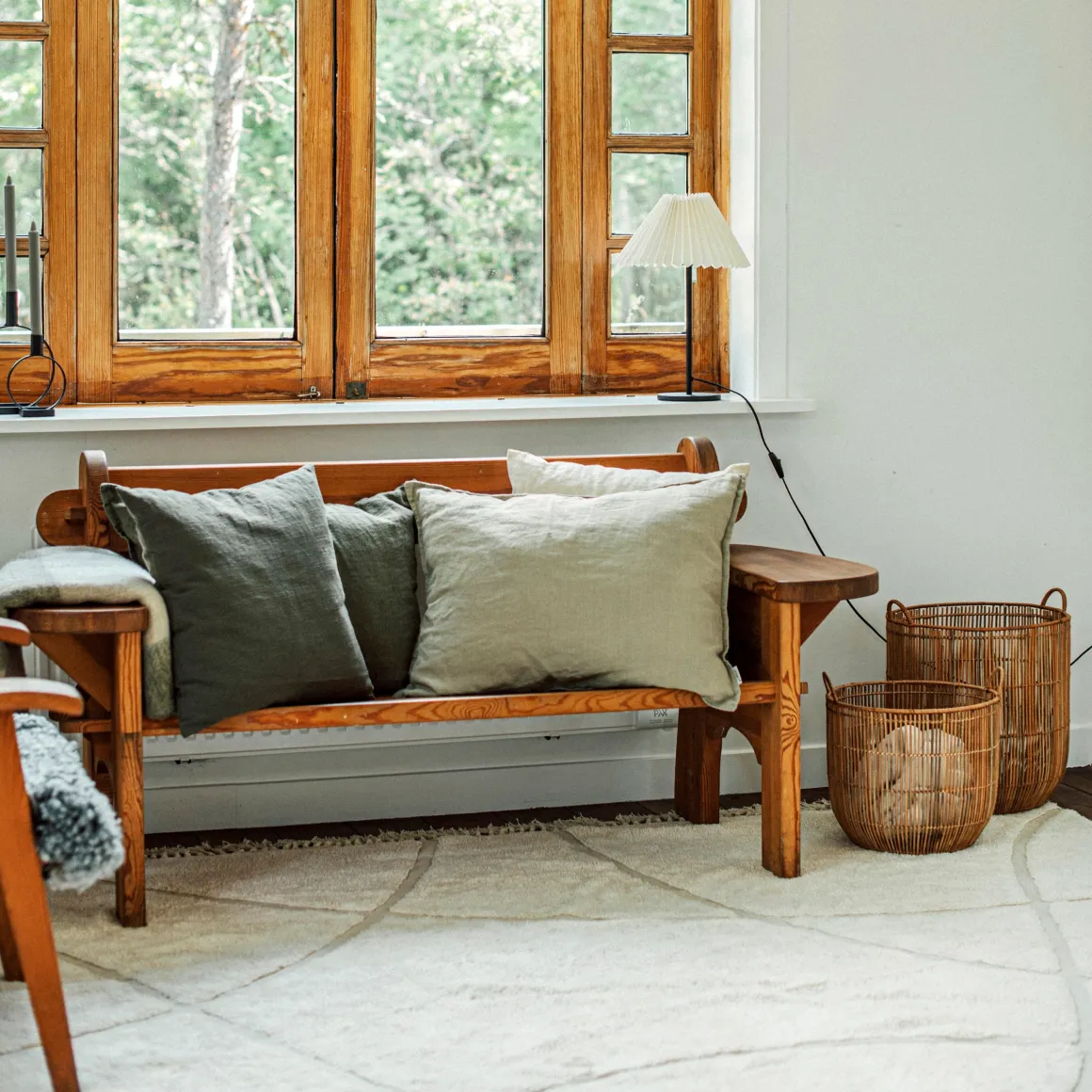 Kudde Linne 50x70cm Mörk Khakigrön