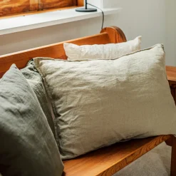 Kudde Linne 50x70cm Mörk Khakigrön