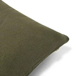 Kuddfodral Linnemix 50x50cm Mörk Khakigrön