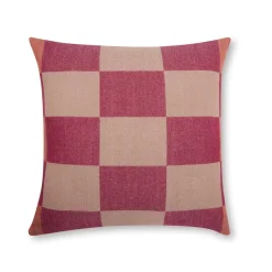 Kuddfodral Ullmix Ruta 50x50cm Röd