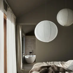 Lampskärm Rispapper Luna 60cm Vit