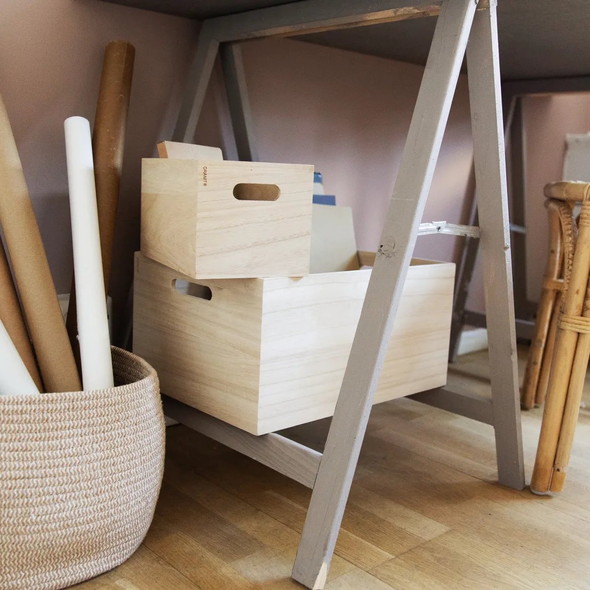 Låda Trä Handtag 30x40cm