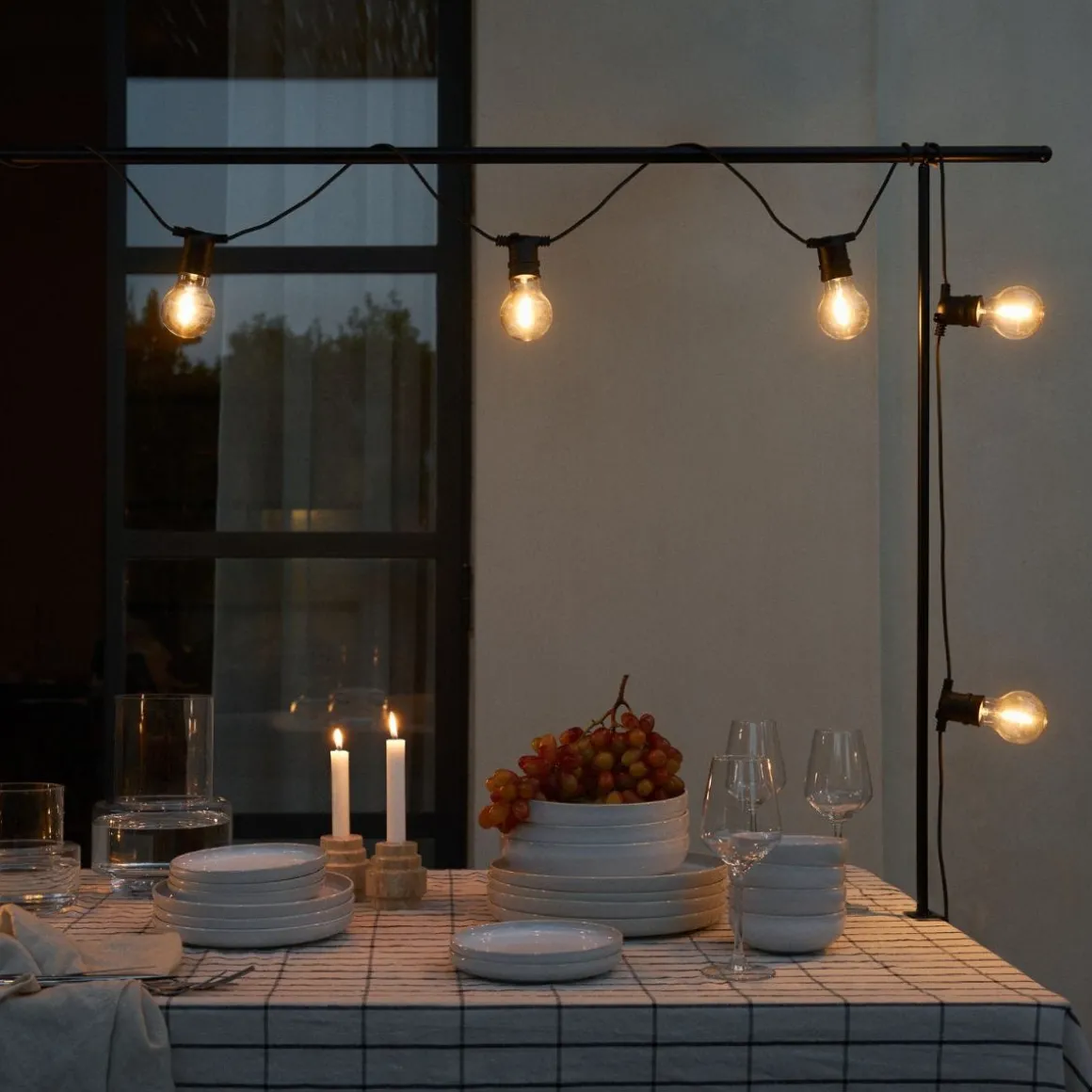 Ljusslinga 10 LED Anslutningsbar 4m Svart