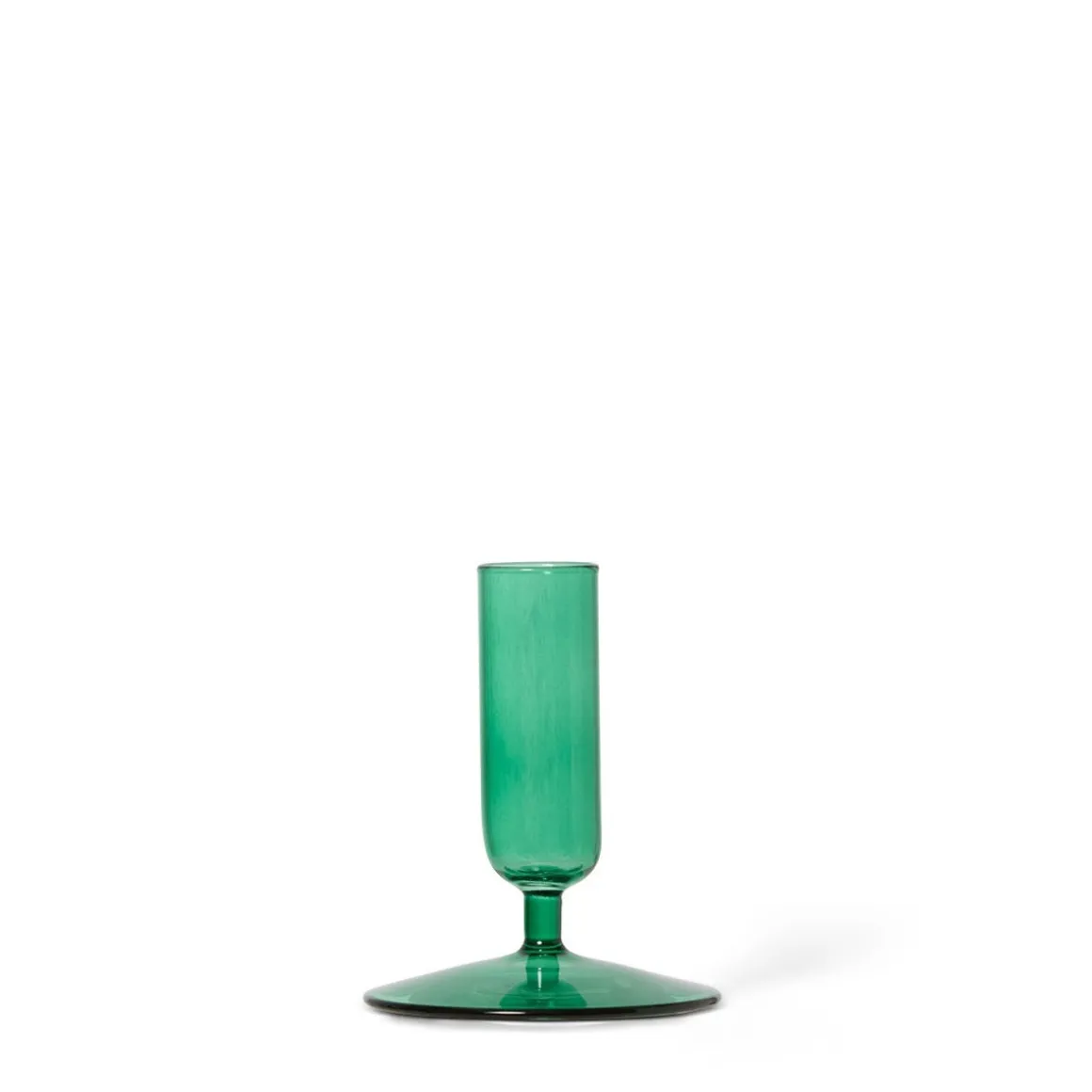 Ljusstake Glas 7,5x9,4cm Mörkgrön