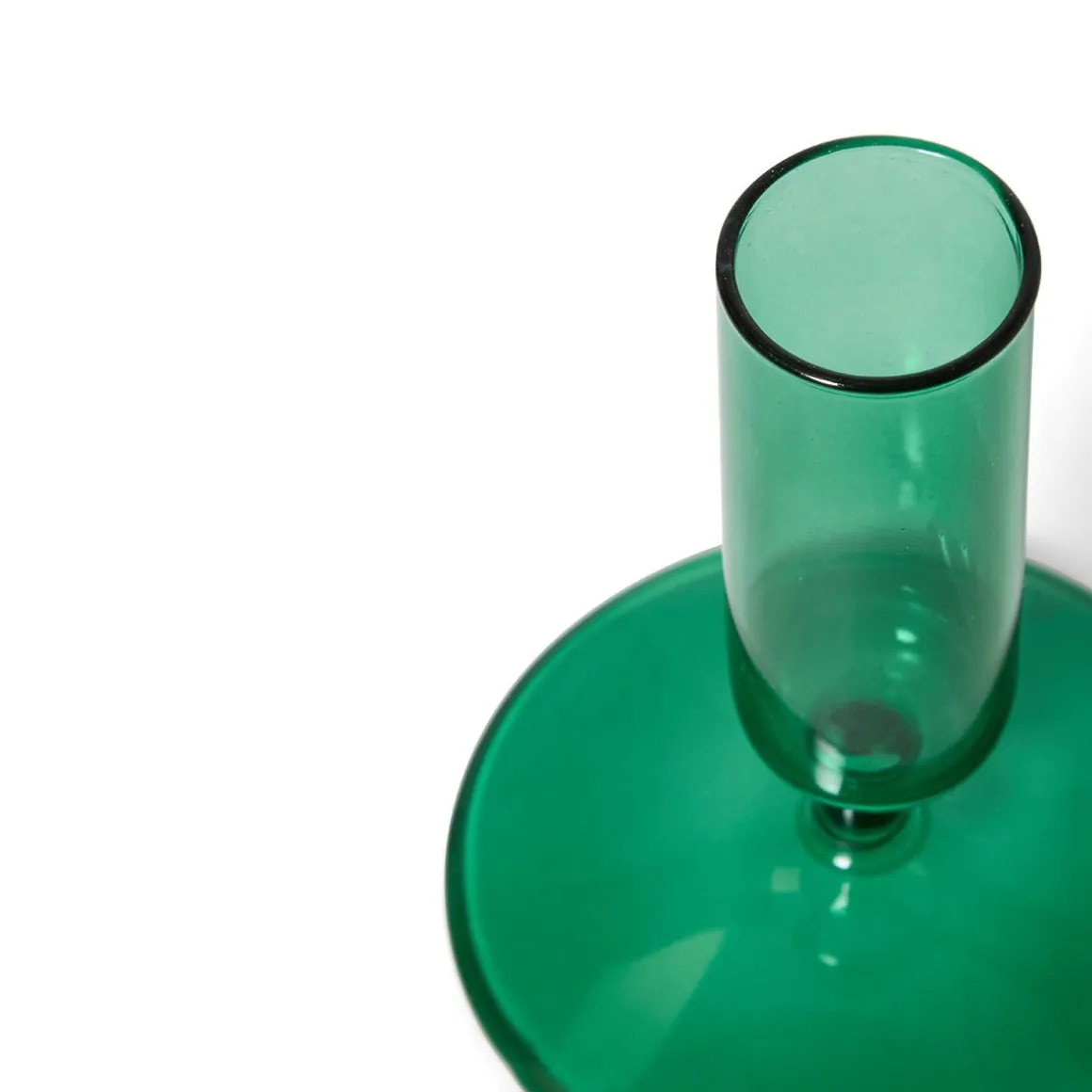 Ljusstake Glas 7,5x9,4cm Mörkgrön