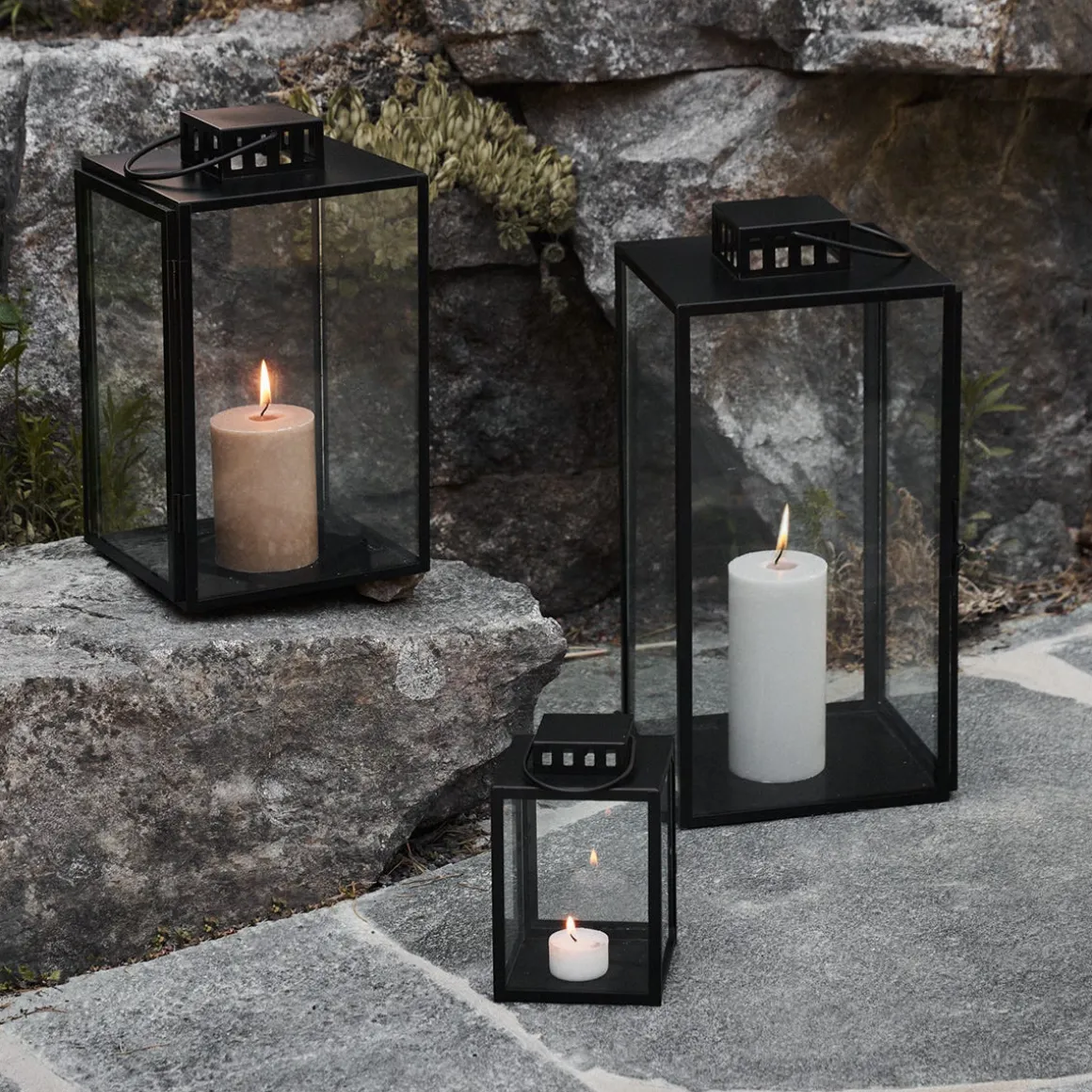 Lykta Metall 30,5cm Svart